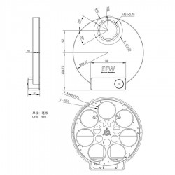 Dimensiones. Rueda de Filtros EFW 7 posiciones 36 mm ZWO