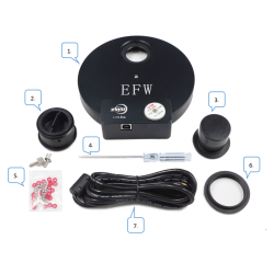 Contenido Rueda de Filtros EFW 8 posiciones 31,75 mm ZWO