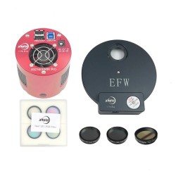 Kit ZWO Cámara ASI 1600 MM Pro + Rueda de Filtros EFW 8 posiciones + Filtros LRGB + H-Alpha + SII+ OIII 31,75 mm