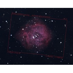 Simulación Stellarium 80ED y Canon 1100D Nebulosa de la Roseta