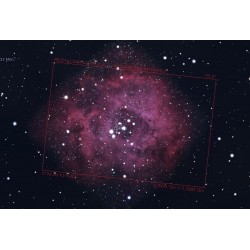 Nebulosa Roseta, simulación Stellarium 120ED con Canon 1100 D