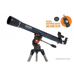 Telescopio Astromaster 70AZ Celestron con Filtro Lunar y Adaptador fotográfico para el movil