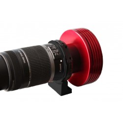 Adaptador T2 a objetivos Canon EOS EF con pletina sujeción