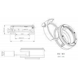 Adaptador Cámaras ASI a objetivos Canon EOS EF con Portafiltros